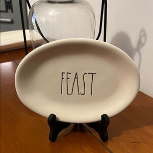 Rae Dunn Cream 'Feast' Oval Serving Platter